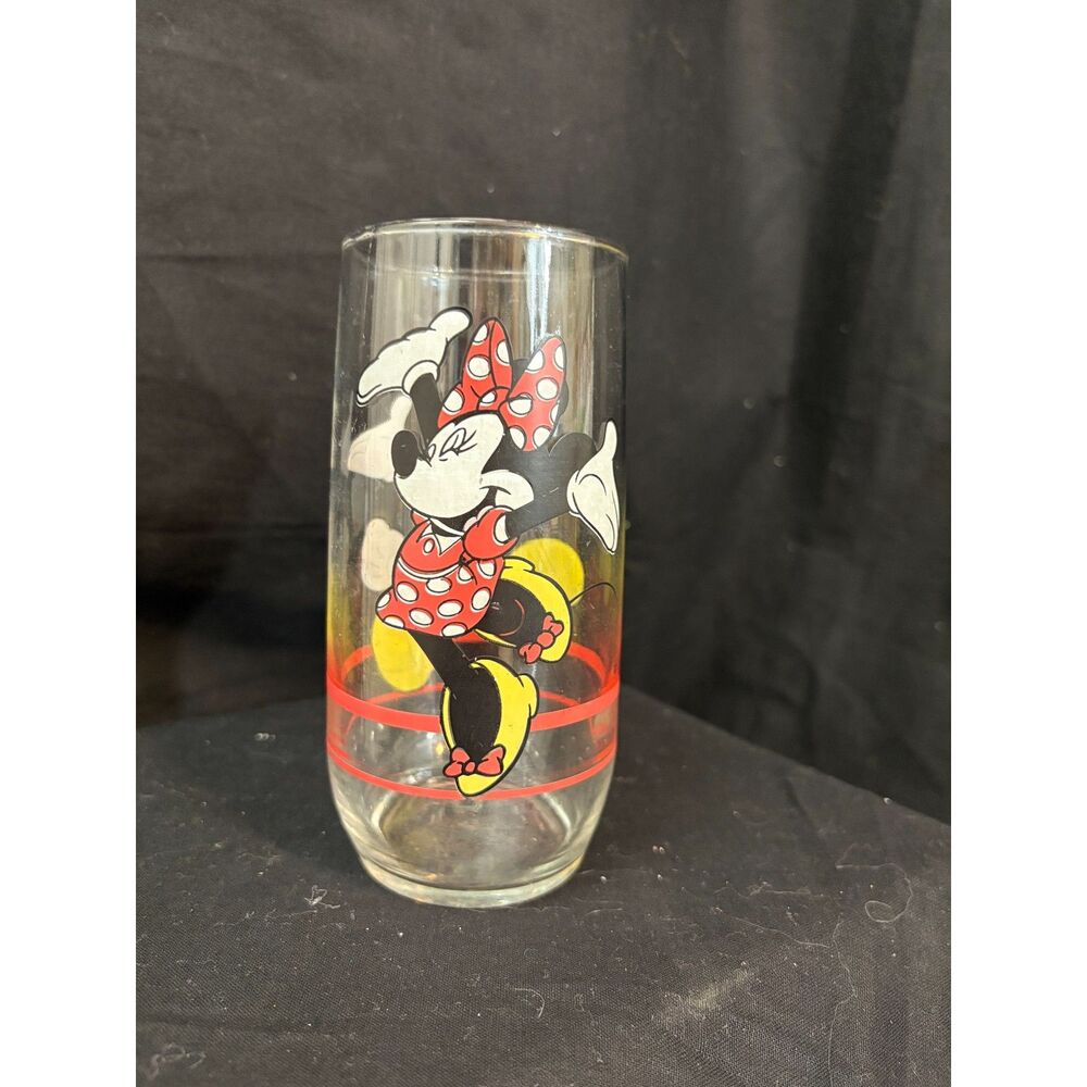 Vintage Anchor Hocking Disney Mickey & Minnie Mouse Glass Tumbler